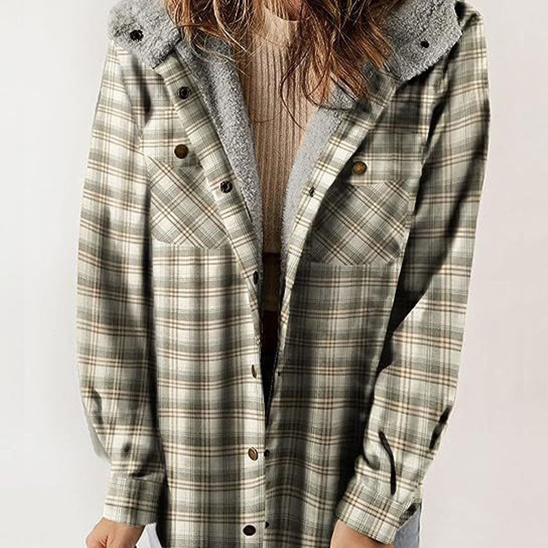 🔥 LAST DAY PROMOTION - 50%OFF 🔥Women's Winter Trendy Plaid Hooded Jacket