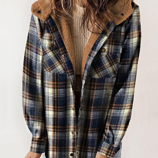 🔥 LAST DAY PROMOTION - 50%OFF 🔥Women's Winter Trendy Plaid Hooded Jacket