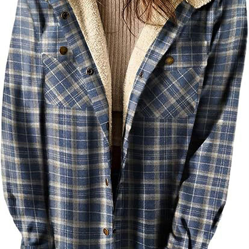 🔥 LAST DAY PROMOTION - 50%OFF 🔥Women's Winter Trendy Plaid Hooded Jacket