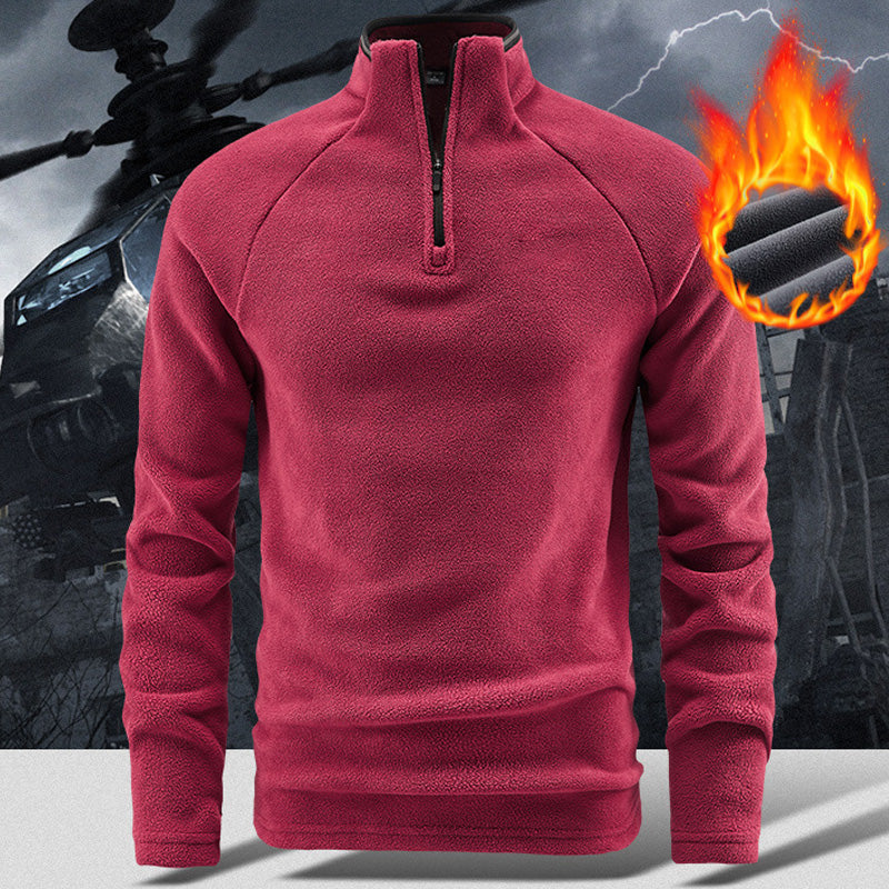 🔥 LAST DAY PROMOTION - 50%OFF 🔥Men's Warm Solid Half Zip Long-Sleeve Tops