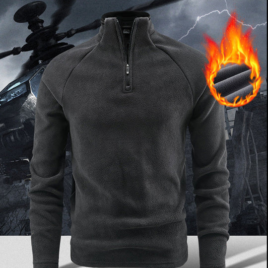 🔥 LAST DAY PROMOTION - 50%OFF 🔥Men's Warm Solid Half Zip Long-Sleeve Tops