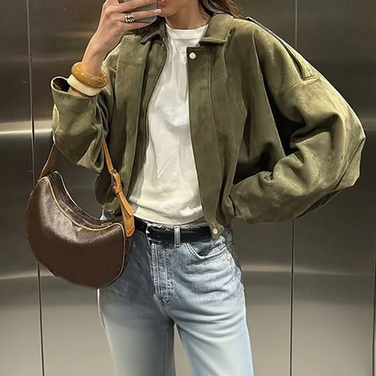 💗LAST DAY - PROMOTION💗Women’s Fashionable Suede-Effect Pilot Jacket