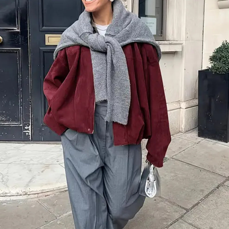 💗LAST DAY - PROMOTION💗Women’s Fashionable Suede-Effect Pilot Jacket