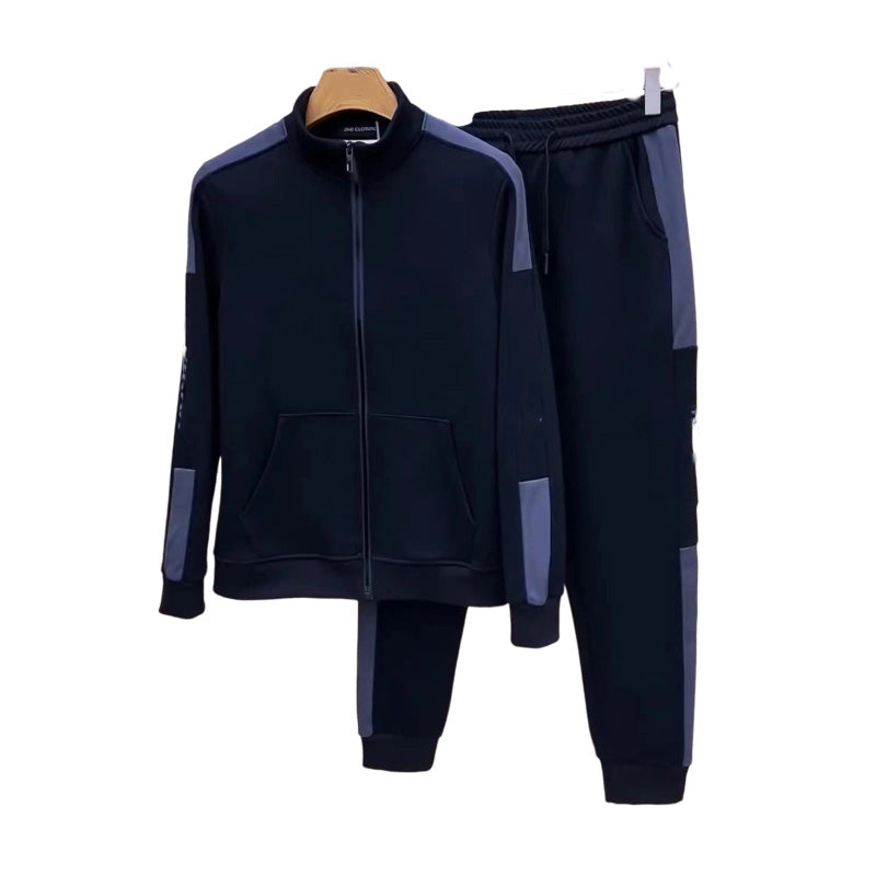 Miesten hupullinen/pystykauluksinen takki & Jogger-housusetti