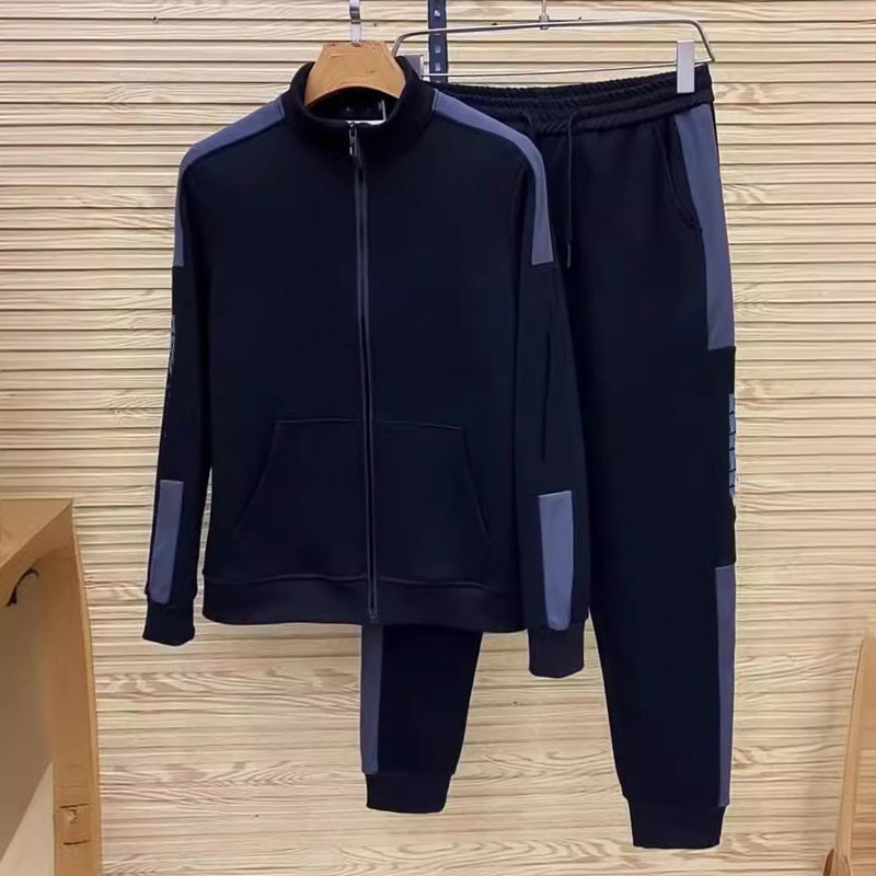 Miesten hupullinen/pystykauluksinen takki & Jogger-housusetti