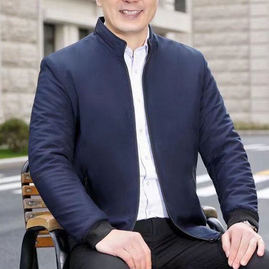 Miesten yksivärinen vetoketjullinen lämmin takki -💪Rypytön, tuulenpitävä, sateenkestävä ja lumenkestävä!