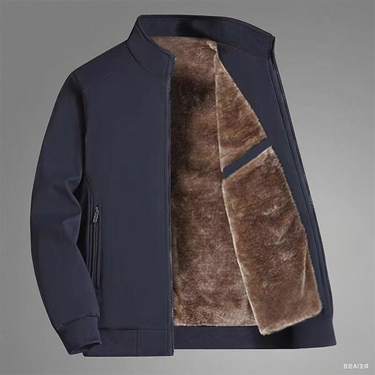 Miesten yksivärinen vetoketjullinen lämmin takki -💪Rypytön, tuulenpitävä, sateenkestävä ja lumenkestävä!