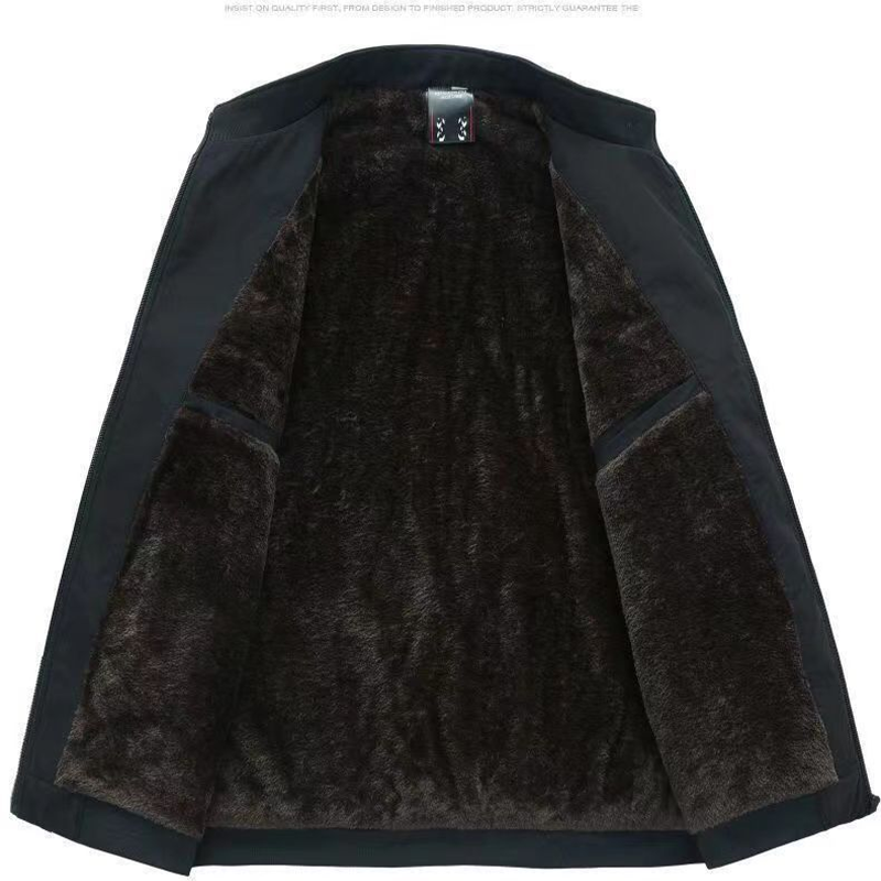 Miesten yksivärinen vetoketjullinen lämmin takki -💪Rypytön, tuulenpitävä, sateenkestävä ja lumenkestävä!