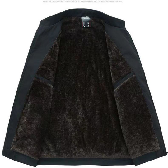 Miesten yksivärinen vetoketjullinen lämmin takki -💪Rypytön, tuulenpitävä, sateenkestävä ja lumenkestävä!