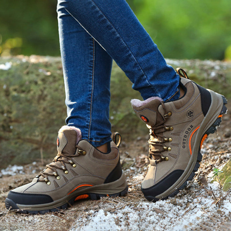 Unisex-ulkoilukengät pehmeällä vuorella -👍Vedenpitävä, luistamaton, kulutusta kestävä!