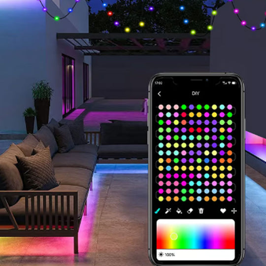 🎅 Älykäs sateenkaari-LED-jatkuva ulkovalo🎅