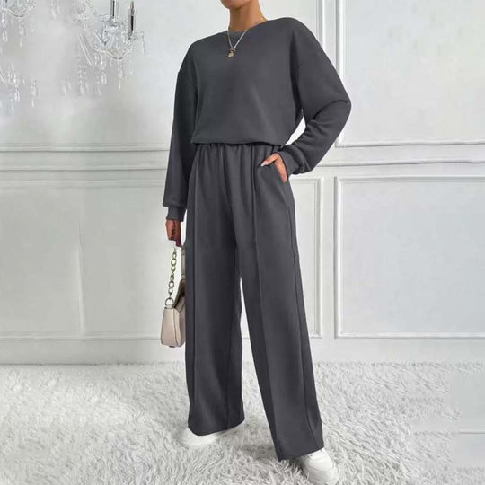 Women's Cozy Long-Sleeve Top & Pants Set