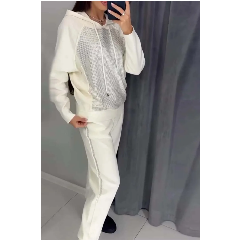 👚 60% KORTING! 🏃‍♀️ SWEATSHIRTSET MET CAPUCHON VOOR DAMES - Geborsteld fleece met geribbelde manchetten, oversized pasvorm voor ultiem comfort, perfect voor lounge en athleisure 🌸🛋️