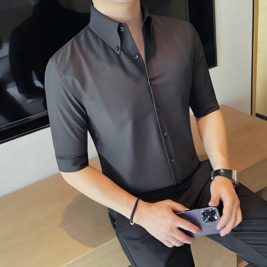 Klasyczna męska koszula z długim rękawem o dopasowanym kroju