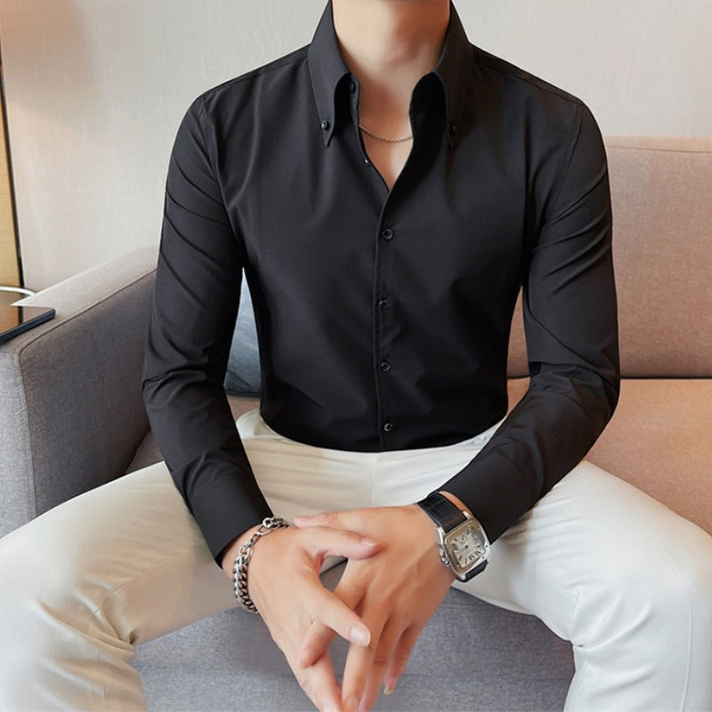 Klasyczna męska koszula z długim rękawem o dopasowanym kroju