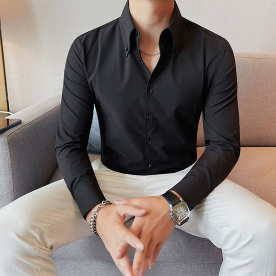 Klasyczna męska koszula z długim rękawem o dopasowanym kroju