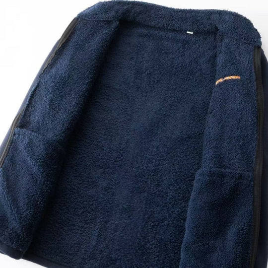 Miesten talven lämpimät vetoketjutakit taskuilla