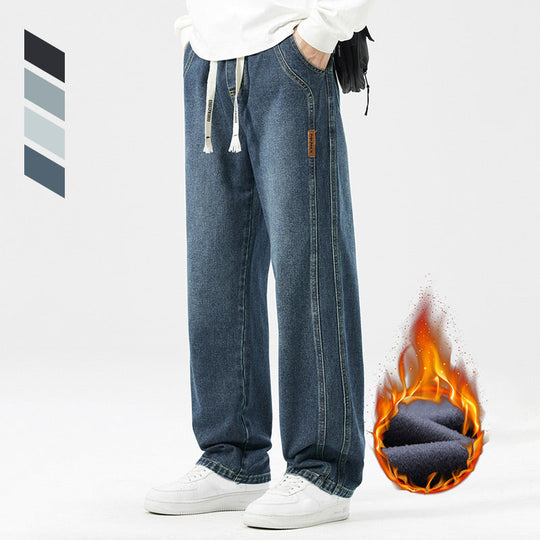 Warm Thickened Casual Vintage Straight Jeans