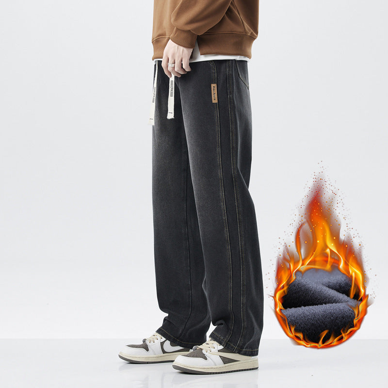 Warm Thickened Casual Vintage Straight Jeans
