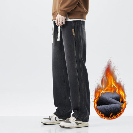Warm Thickened Casual Vintage Straight Jeans