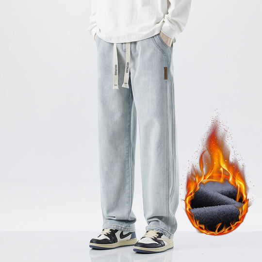 Warm Thickened Casual Vintage Straight Jeans