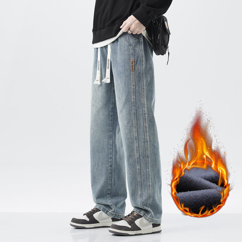 Warm Thickened Casual Vintage Straight Jeans