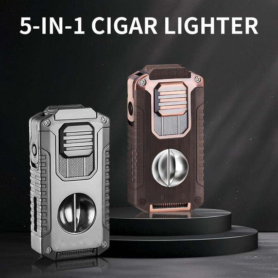 🖤Black Friday Offer: 50% OFF🔥5-in-1 Refillable Cigar Torch Lighter with Cutter