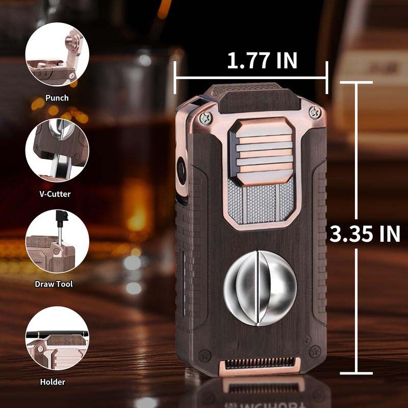 🖤Black Friday Offer: 50% OFF🔥5-in-1 Refillable Cigar Torch Lighter with Cutter
