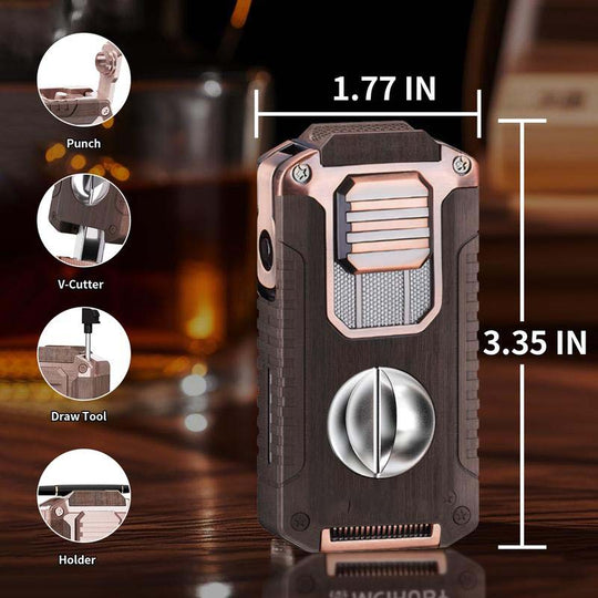 🖤Black Friday Offer: 50% OFF🔥5-in-1 Refillable Cigar Torch Lighter with Cutter