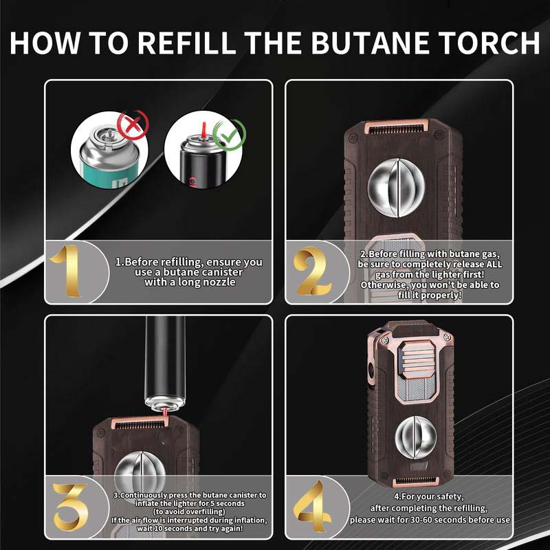 🖤Black Friday Offer: 50% OFF🔥5-in-1 Refillable Cigar Torch Lighter with Cutter