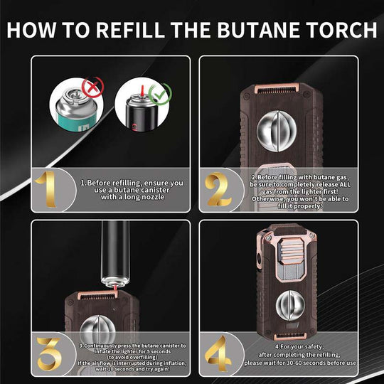 🖤Black Friday Offer: 50% OFF🔥5-in-1 Refillable Cigar Torch Lighter with Cutter
