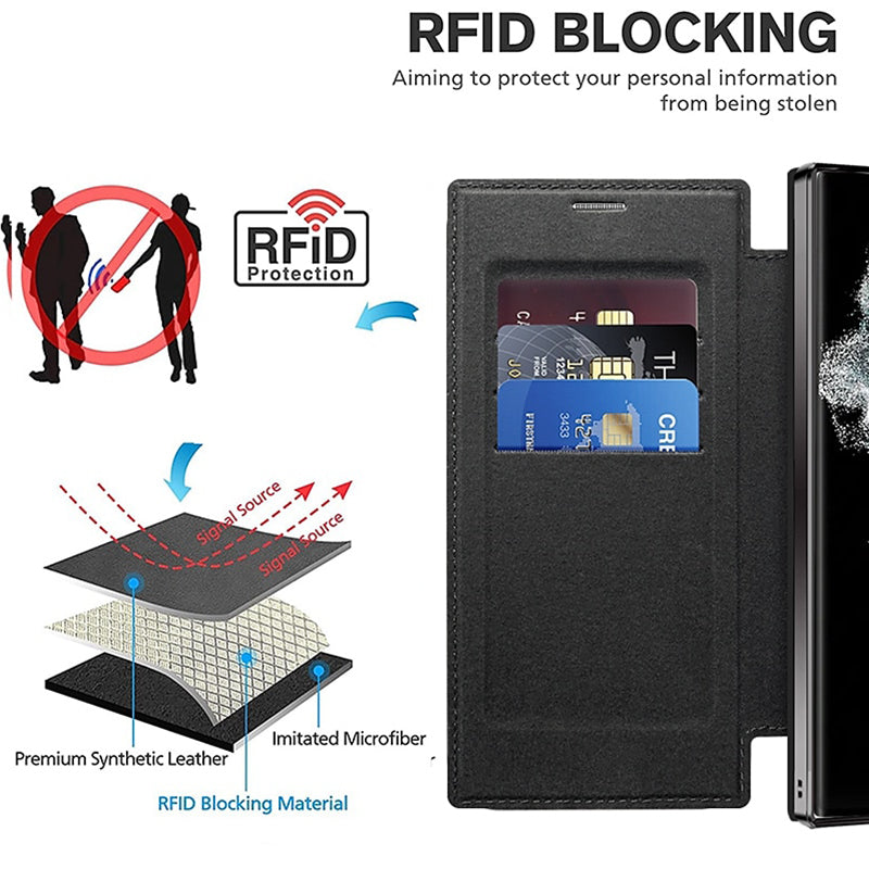 Gift Choice - Uusi nahkakuvioitu läppäpuhelinkotelo Samsungille