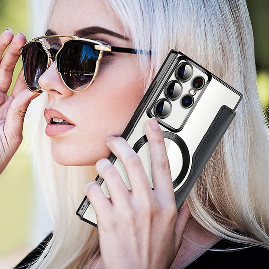 Gift Choice - Uusi nahkakuvioitu läppäpuhelinkotelo Samsungille