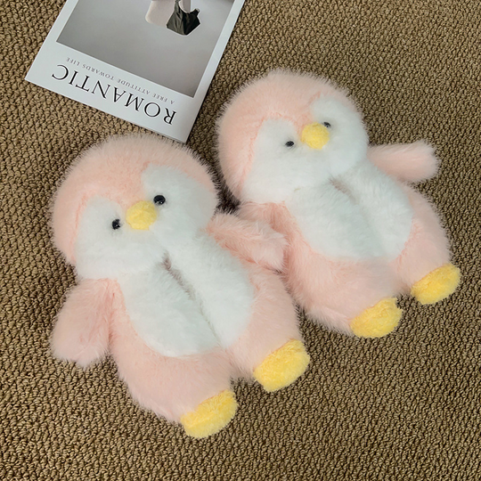 Plush Penguin Animal Slippers