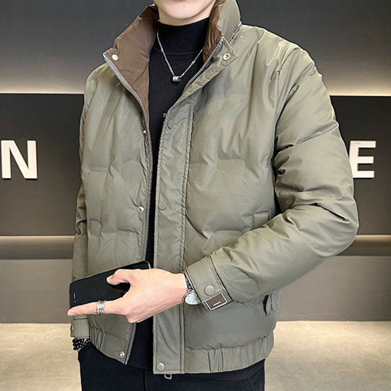 Moški modni lahek termo puhovec s stoječim ovratnikom
