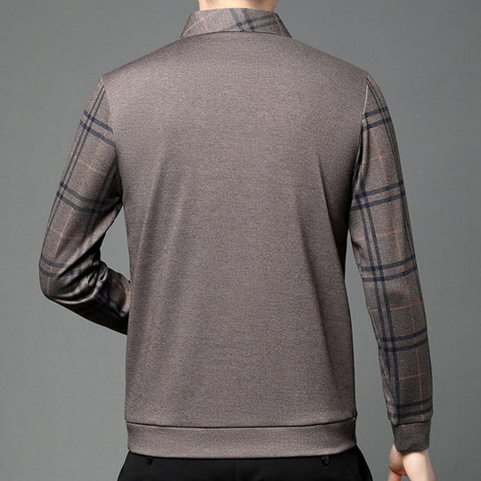 Muški lažni dvodijelni pleteni pulover