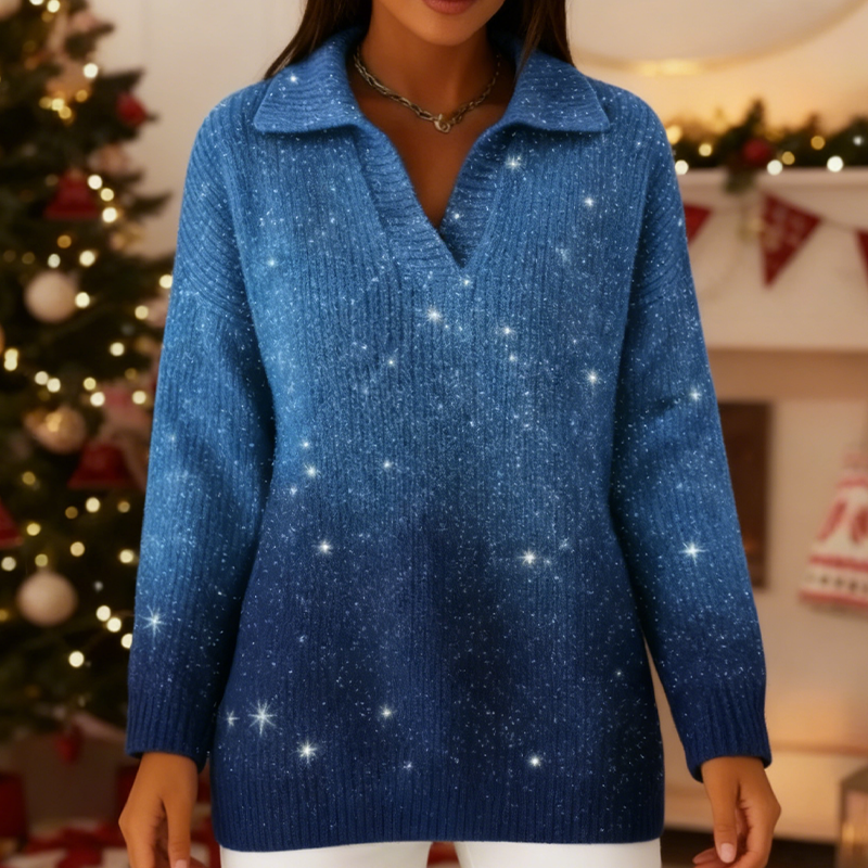 💝New Year Sale 70% OFF✨ Women’s Sparkly Knit Long Sleeve Sweater