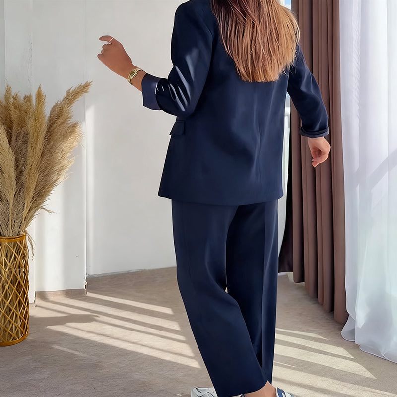 Women's Classic Blazer & Pants 2-Piece Set