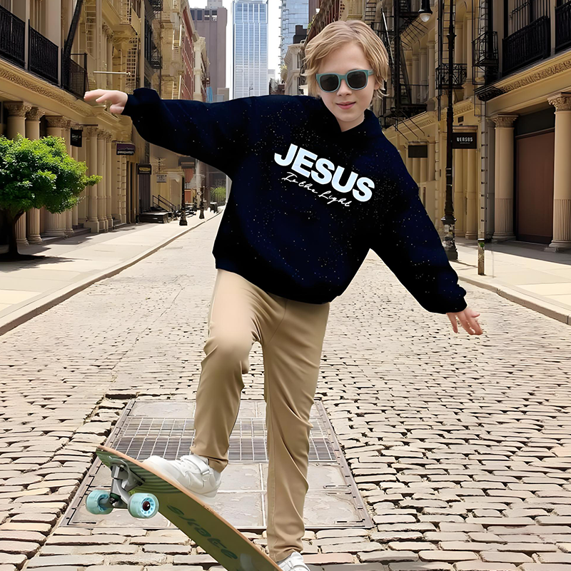 💖LAST DAY SALE 50% OFF🥰Chic Sparkling Sequins JESUS Is the Light Hoodie