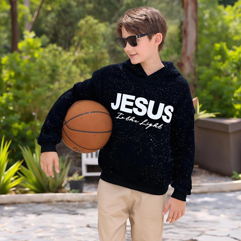 💖LAST DAY SALE 50% OFF🥰Chic Sparkling Sequins JESUS Is the Light Hoodie