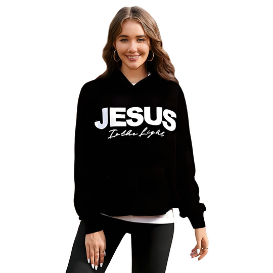 💖LAST DAY SALE 50% OFF🥰Chic Sparkling Sequins JESUS Is the Light Hoodie