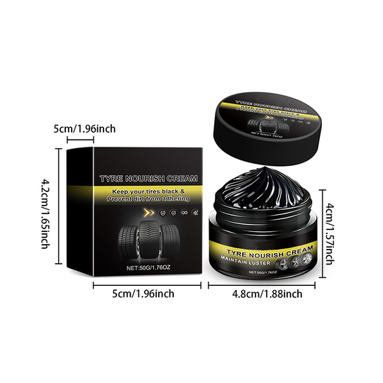 ✨ Tire wax – restores black gloss, blocks UV, repels dirt. Easy & quick!