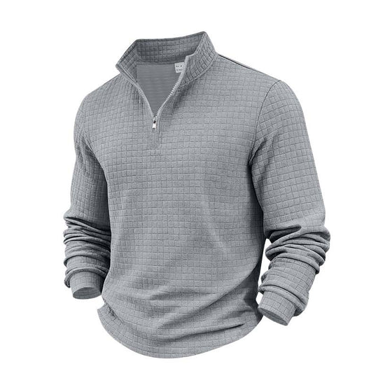 Men's Quarter-Zip Jacquard Pullover Sweatshirt