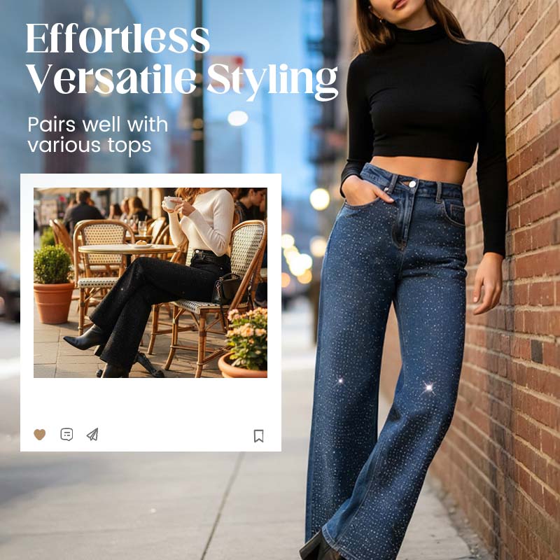 ⏳Limited-time 50% off⏰Women’s Stylish Rhinestone Embellished Jeans💎👖