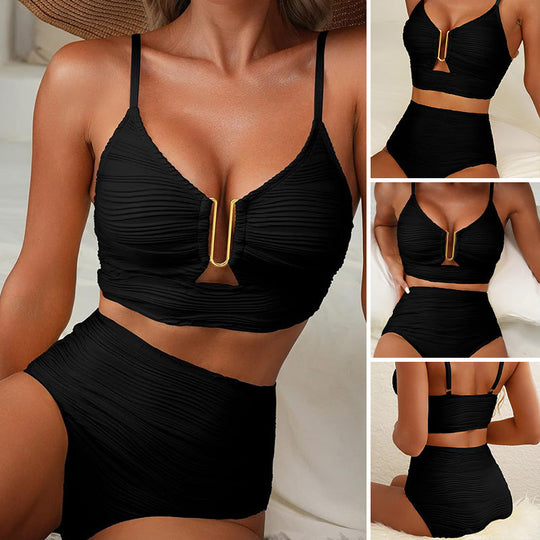 Női Push Up magas derekú bikini