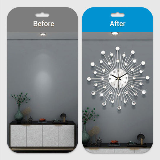 ✨ 50 % DE RÉDUCTION MAINTENANT ! 🕰️ Horloge murale strass – Mouvement silencieux, design étincelant et décoration élégante pour la maison 💎