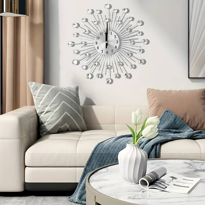✨ 50 % DE RÉDUCTION MAINTENANT ! 🕰️ Horloge murale strass – Mouvement silencieux, design étincelant et décoration élégante pour la maison 💎