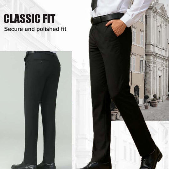 Pantalones de traje elásticos informales, ligeros y de ajuste clásico para hombre