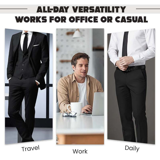 Pantalones de traje elásticos informales, ligeros y de ajuste clásico para hombre