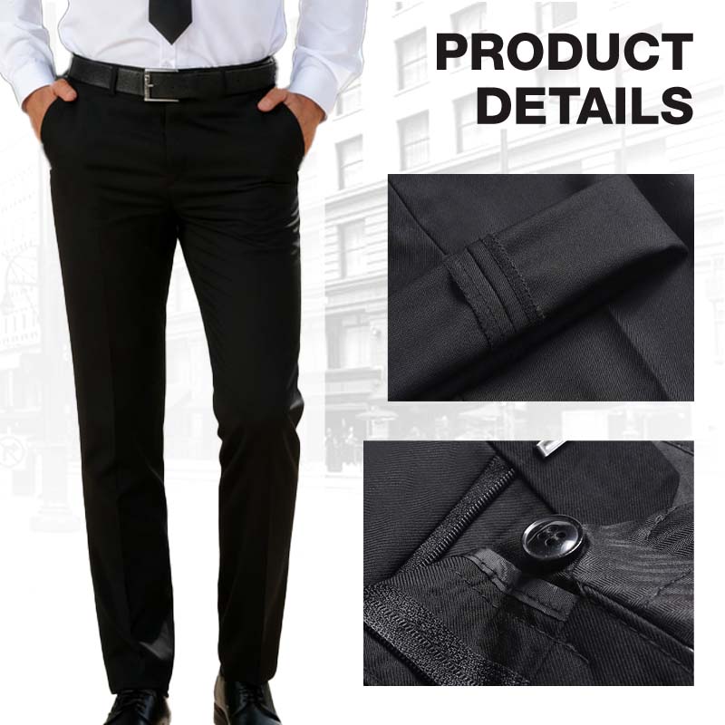 Pantalones de traje elásticos informales, ligeros y de ajuste clásico para hombre